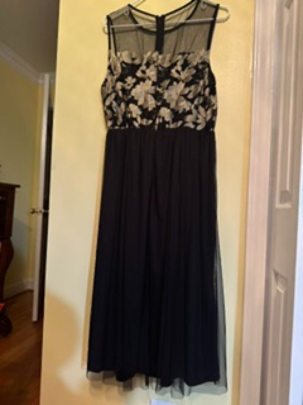 Ladies Candalite Black Tuille Evening Dress Petite XL